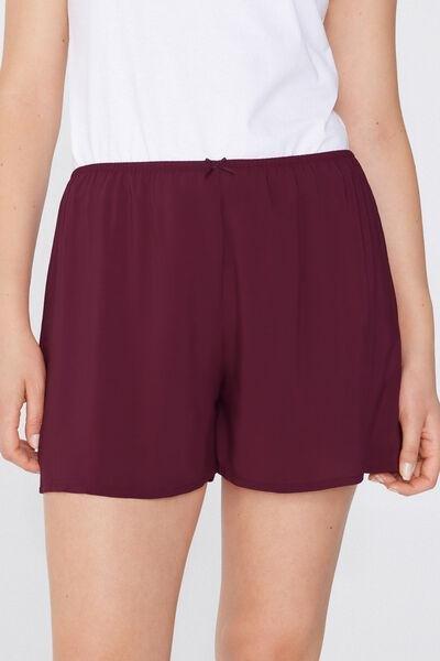 Black Viscose Canvas Shorts, , large image number 0