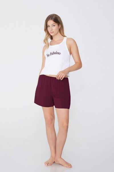 Black Viscose Canvas Shorts, , large image number 1