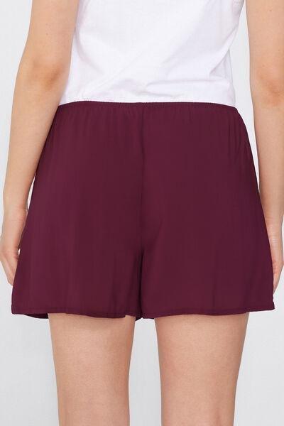 Black Viscose Canvas Shorts, , large image number 2