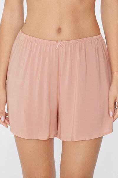 Pink Viscose Canvas Shorts, , large image number 0