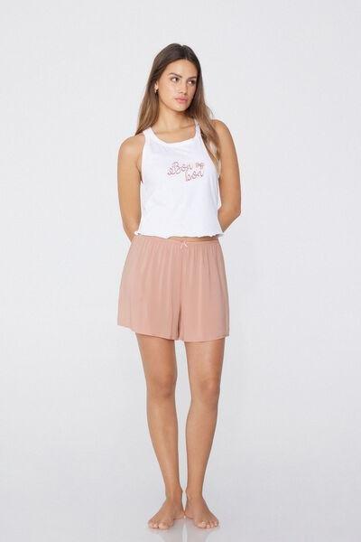 Pink Viscose Canvas Shorts, , large image number 1