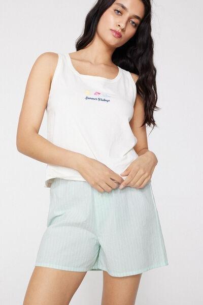 Green Cringle Cotton Canvas Shorts, 5701_327Z, large image number 0