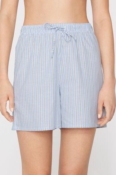 Blue Drawstring Canvas Shorts, 5701_514Z, large image number 1