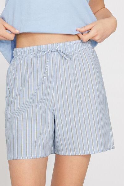 Blue Drawstring Canvas Shorts, 5701_514Z, large image number 3