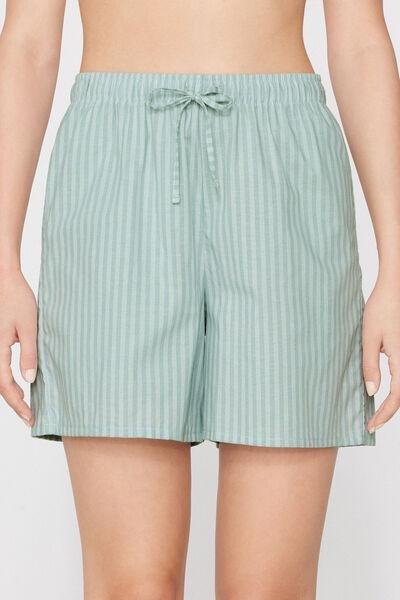 Green Drawstring Canvas Shorts, 5701_515Z, medium