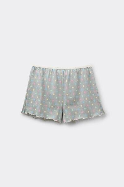 Grey Printed Cotton Shorts, 5701_334Z, large image number 4
