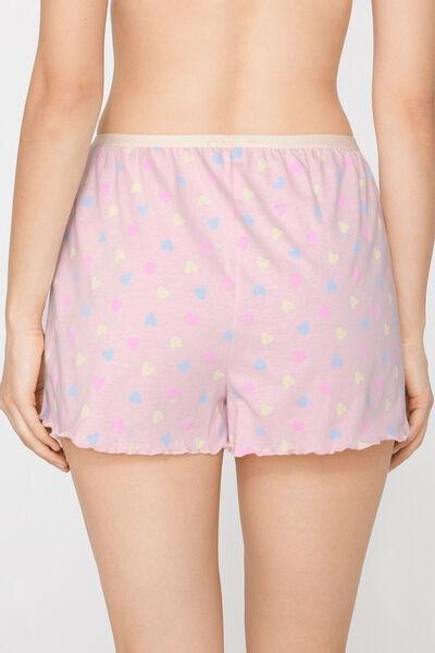 Pink Printed Cotton Shorts, 5701_342Z, large image number 2