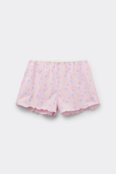 Pink Printed Cotton Shorts, 5701_342Z, large image number 4