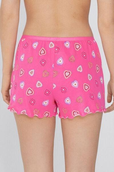 Pink Rolled Hem Printed Shorts, , large image number 2