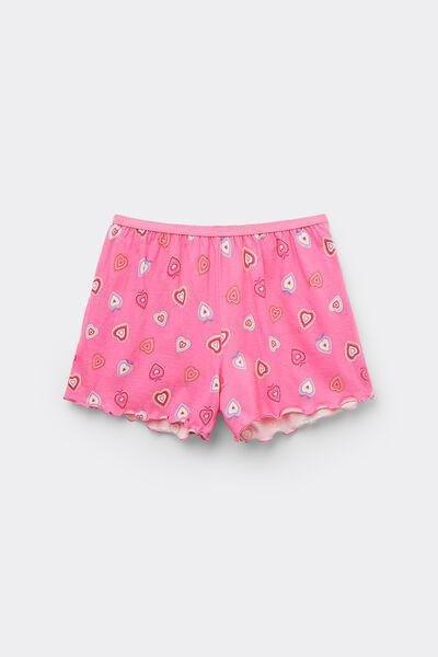 Pink Rolled Hem Printed Shorts, , large image number 4