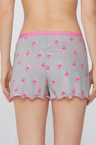 Grey Rolled Hem Printed Shorts, , large image number 2