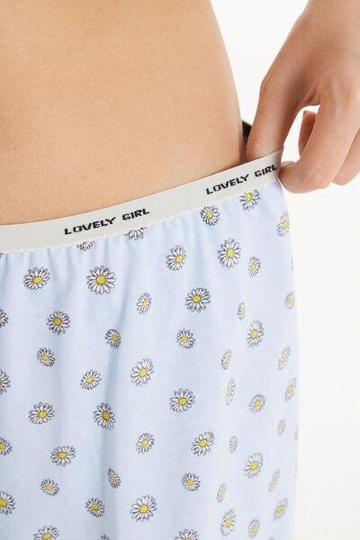 Blue Printed Cotton Shorts, , large image number 3