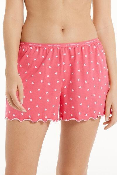 Pink Printed Cotton Shorts, , large image number 0
