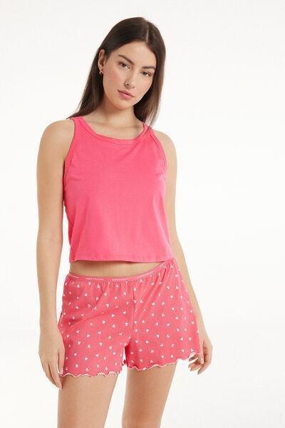 Pink Printed Cotton Shorts, , large image number 1