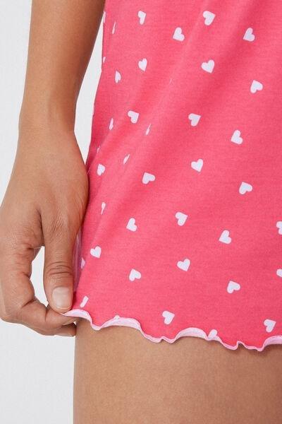 Pink Printed Cotton Shorts, 5701_595W, large image number 2