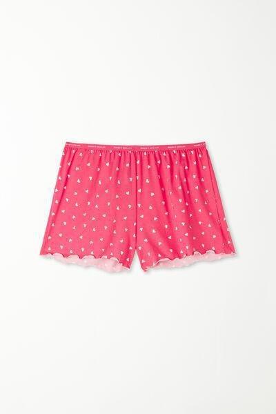 Pink Printed Cotton Shorts, , large image number 4