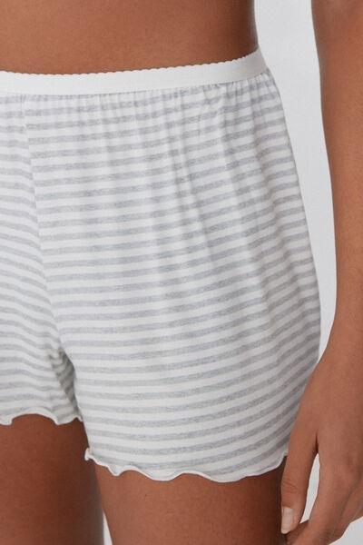 Grey Rolled Hem Printed Shorts, , large image number 3