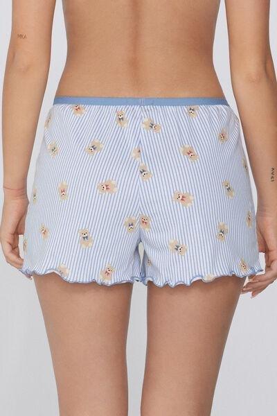 Blue Printed Shorts, , large image number 2