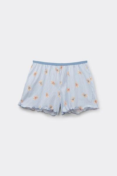 Blue Printed Shorts, , large image number 4