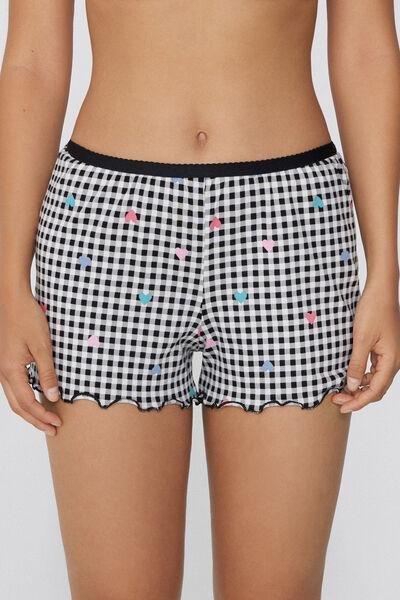 Black Printed Shorts, , large image number 0