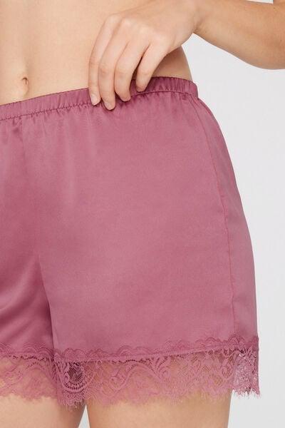 Pink Satin And Lace Shorts, 5701_179Z, large image number 3