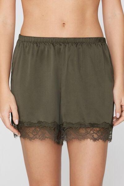 Green Satin And Lace Shorts, 5701_226Z, medium