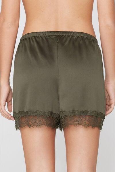 Green Satin And Lace Shorts, 5701_226Z, large image number 2
