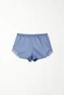 Tezenis - Blue Satin And Lace Shorts