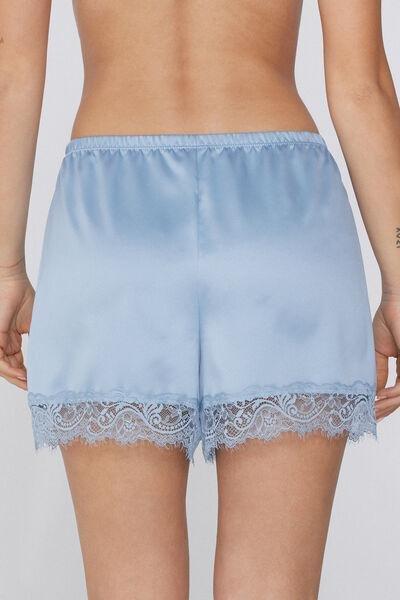 Blue Satin And Lace Shorts, , large image number 2