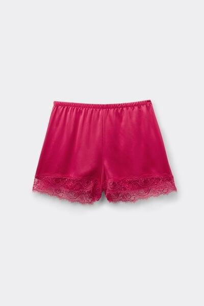 Pink Lace Frill Satin Shorts, 5701_472Z, large image number 4