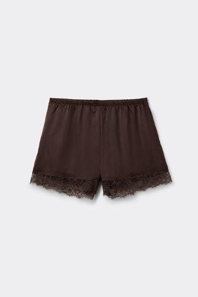 Brown Eyelash Lace Frill Shorts, 5701_495Z, large image number 4