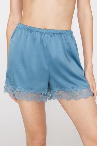 Blue Eyelash Lace Frill Shorts, 5701_525Z, large image number 1