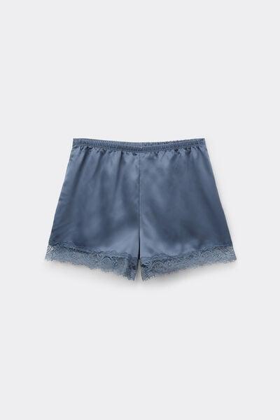 Blue Satin And Lace Shorts, 5701_730Y, large image number 4