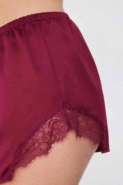 Red Satin And Lace Shorts, , large image number 3