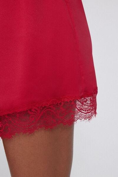Red Satin And Lace Shorts, , large image number 3
