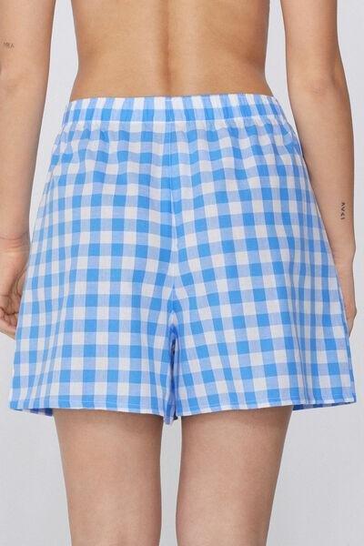 Blue Printed Canvas Shorts, , large image number 2