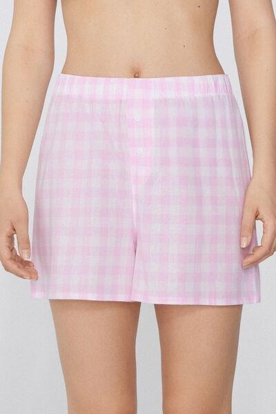 Pink Printed Canvas Shorts, , medium