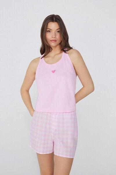 Pink Printed Canvas Shorts, 5701_578Y, large image number 0