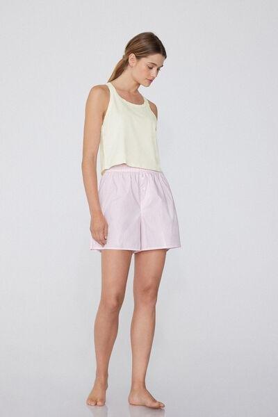 Pink Printed Canvas Shorts, 5701_588W, large image number 0