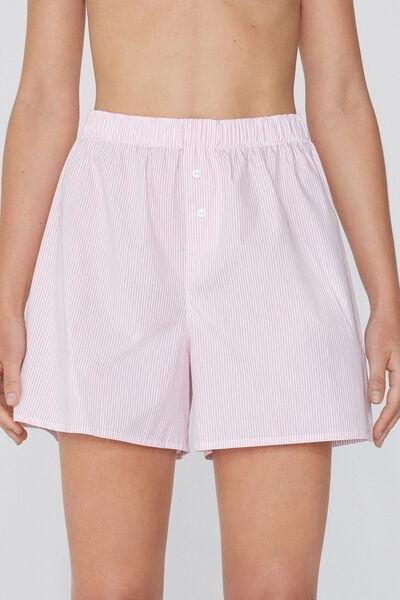 Pink Printed Canvas Shorts, 5701_588W, large image number 1