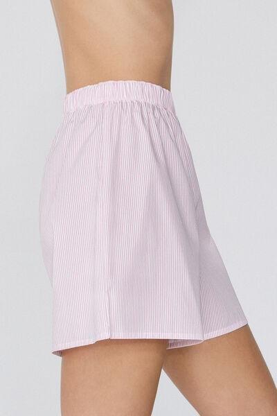 Pink Printed Canvas Shorts, 5701_588W, large image number 3
