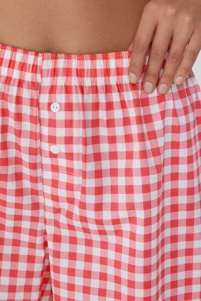 Pink Printed Canvas Shorts, 5701_603W, large image number 3