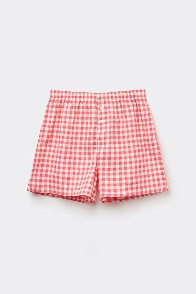 Pink Printed Canvas Shorts, 5701_603W, large image number 4