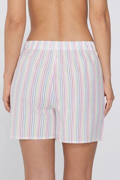 Multicoloured Striped Canvas Shorts, 5701_757Y, medium