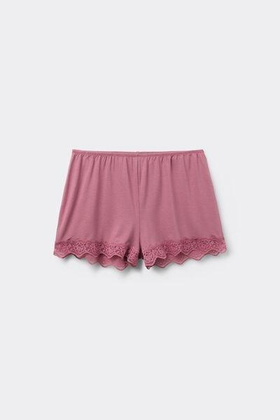 PINK Viscose and Lace Shorts, 5701_179Z, large image number 0
