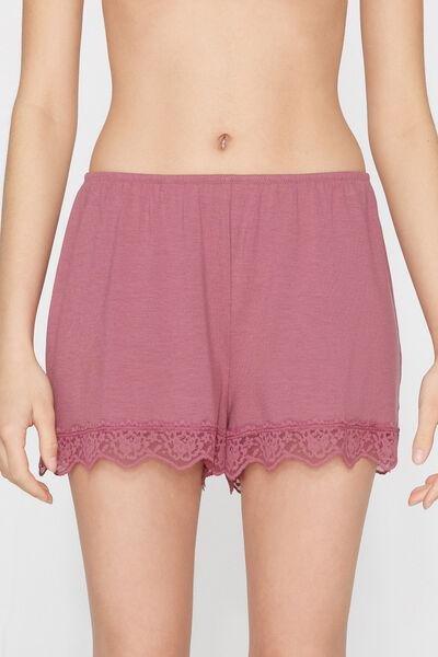 PINK Viscose and Lace Shorts, 5701_179Z, large image number 4
