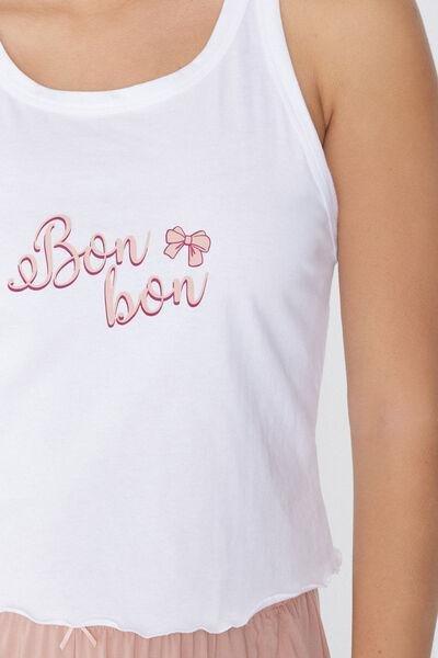 White Printed Cropped Top, 5701_858W, large image number 2