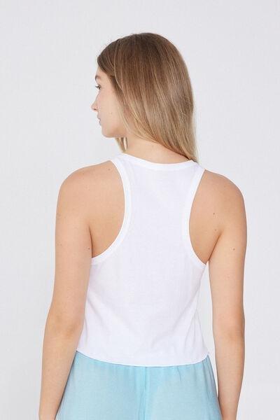 White Cropped Top, 5701_862W, large image number 2
