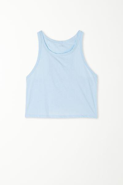 Blue Wide Straps Top, , large image number 4