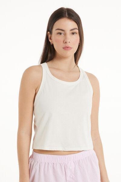White Short Wide Straps Top, , large image number 0